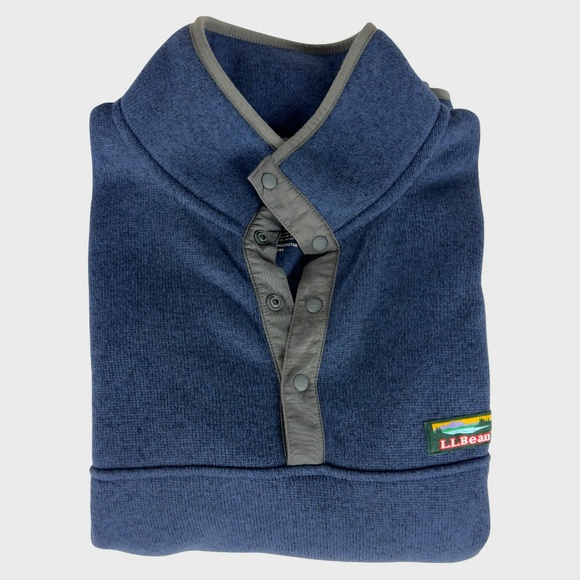 L.L.Bean Navy Blue Pullover Sweater Fleece - Picture 3 of 10
